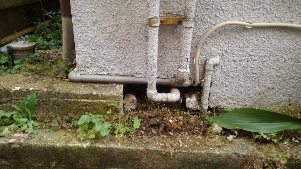 ガス水道配管のネズミ侵入調査